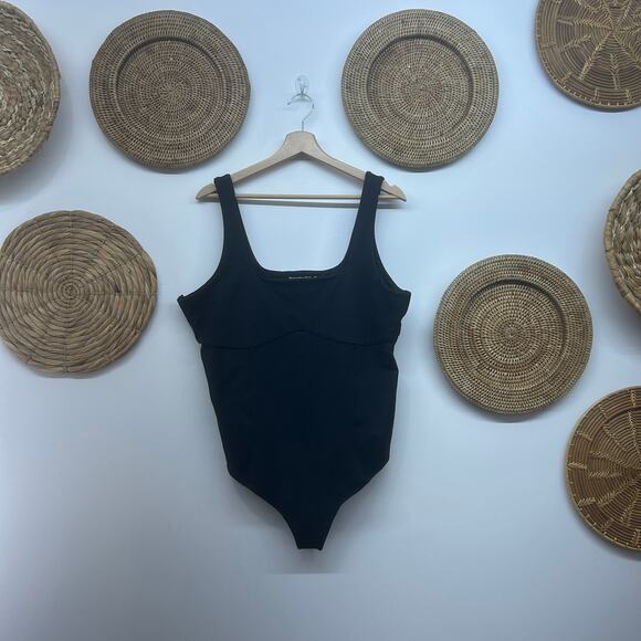NWOT Abercrombie Black Seamed Bodice Tank One Piece Bodysuit Plus Size XXL - Picture 1 of 6